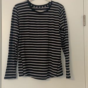 Lululemon long sleeve shirt - size 6 in black and white stripes.